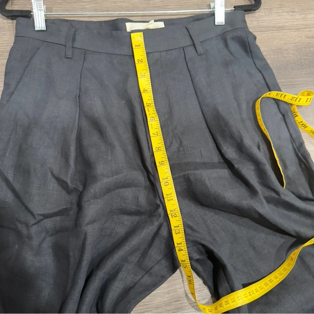 Mara Hoffman high waited wide leg linen black pants - Picture 7 of 9